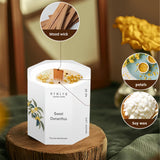 Bougie RYWLYQ Osmanthus, mèche en bois, crépitement agréable pour la détente