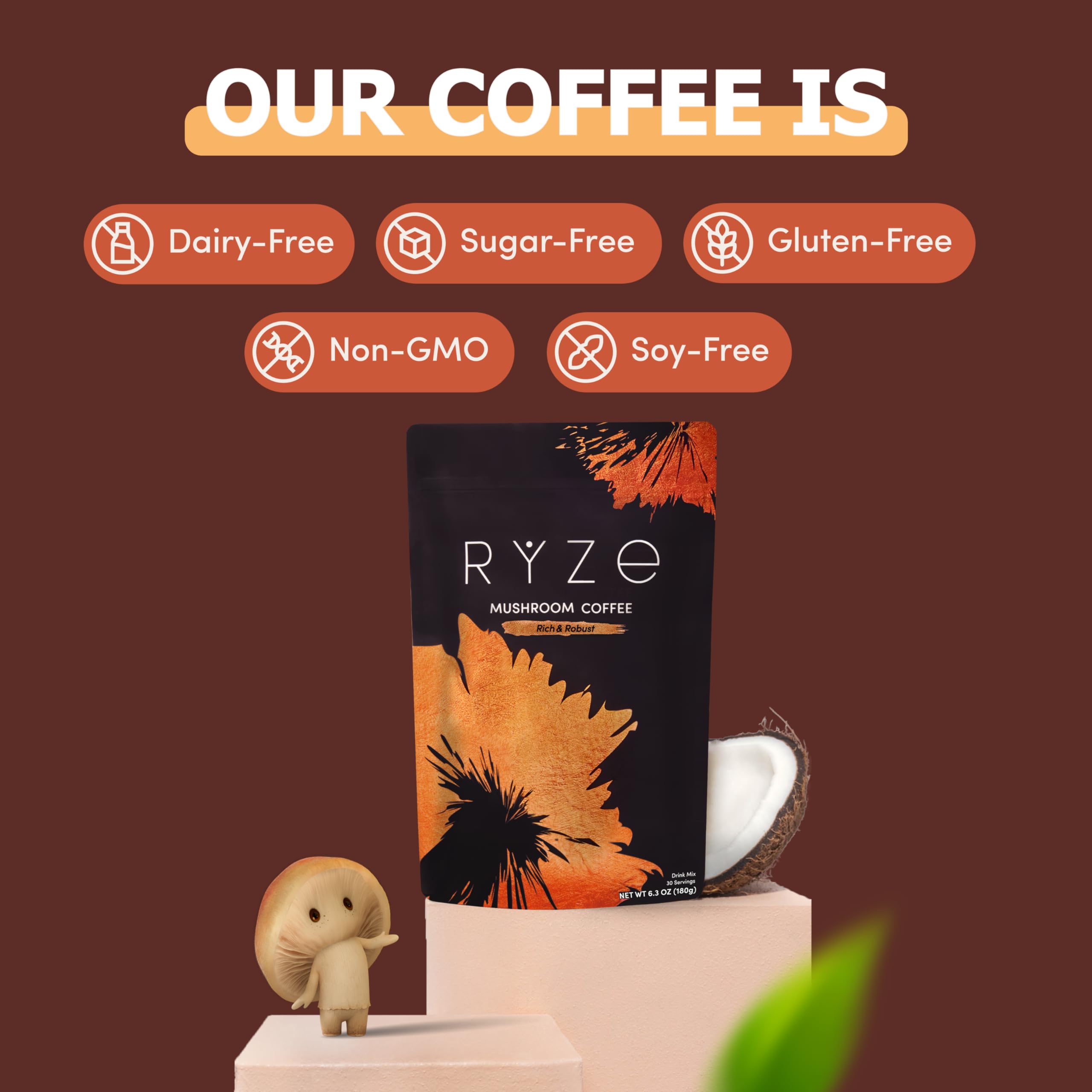 Ryze Café champignons noir – utilisation quotidienne parfaite pour routine matinale