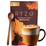 RYZE SUPERFOODS Café: tasse fumante à torréfaction moyenne, énergie durable et concentration possible