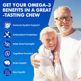 Gommes Saajoor Omega-3 vegan, gommes orange, saveur agréable.