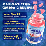 Gommes Saajoor Omega-3 vegan, sans sucre et sans gélatine.