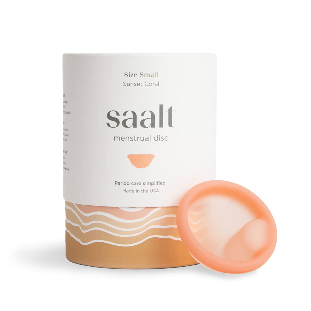 Disque menstruel Saalt Disc Sunset Coral petit, confortable et réutilisable.