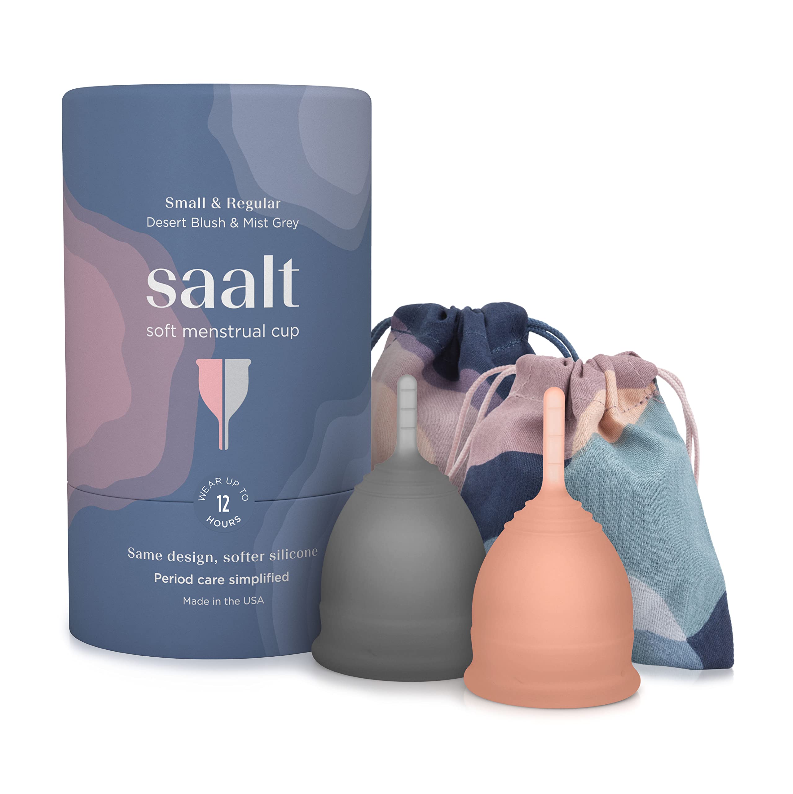 Saalt Soft: coupe menstruelle en silicone, gros plan pour le confort souple.
