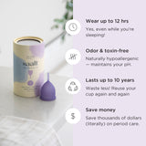 Saalt Soft Cup tige flexible facilitant le positionnement.