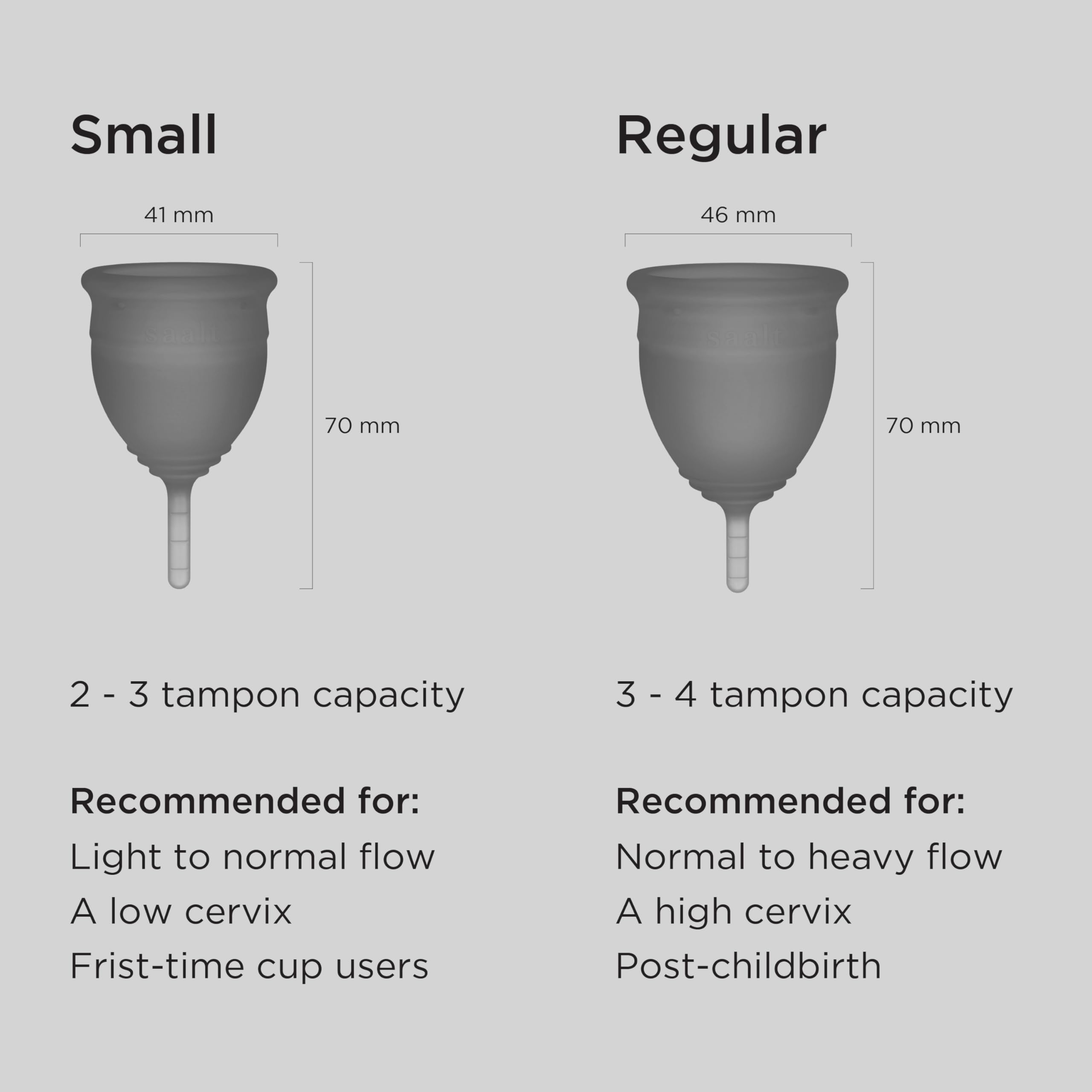 Saalt Soft cup sans latex et sans BPA pour une utilisation réutilisable