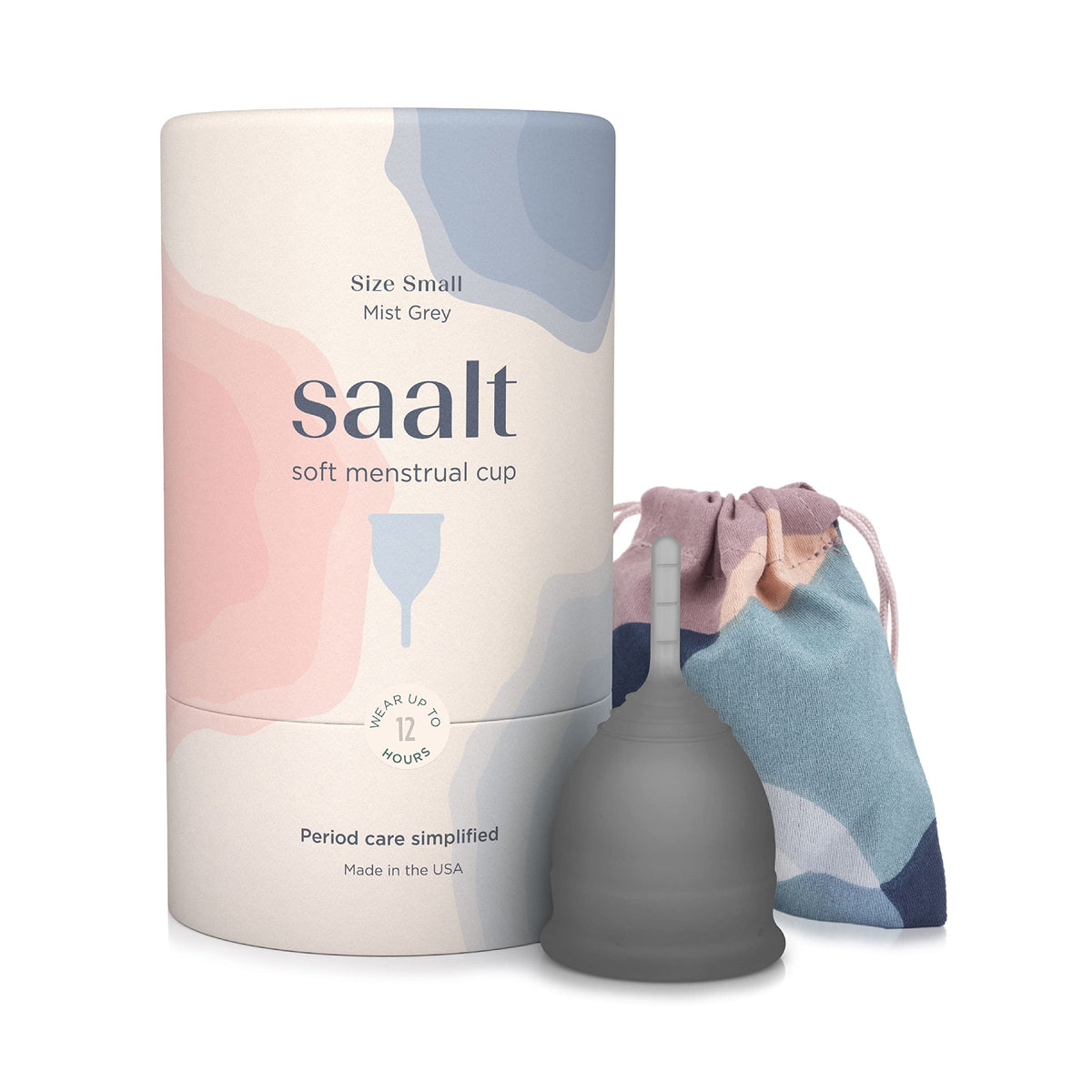 Saalt Soft Tasse menstruelle en silhouette, protection sans fuite et confort discret.