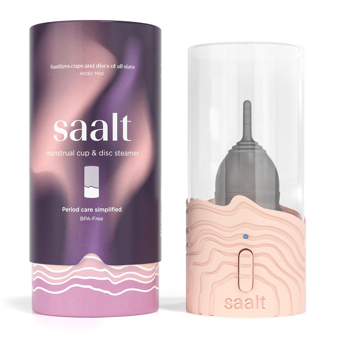 Saalt Steamer Rose Quartz, face avant montrant le design élégant et compact.