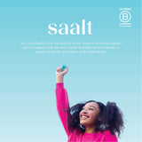 Saalt Teen Cup menstruelle conception américaine, sécurité et traçabilité.