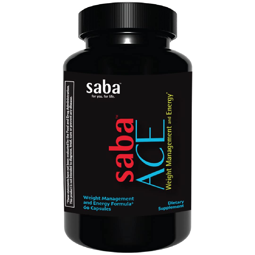 Emballage Saba ACE – bouteille de 60 capsules pour énergie et contrôle de l'appétit