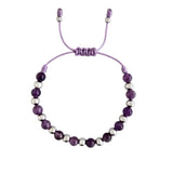 Bracelet Sabeli améthyste: cadeau idéal avec carte descriptive des propriétés.
