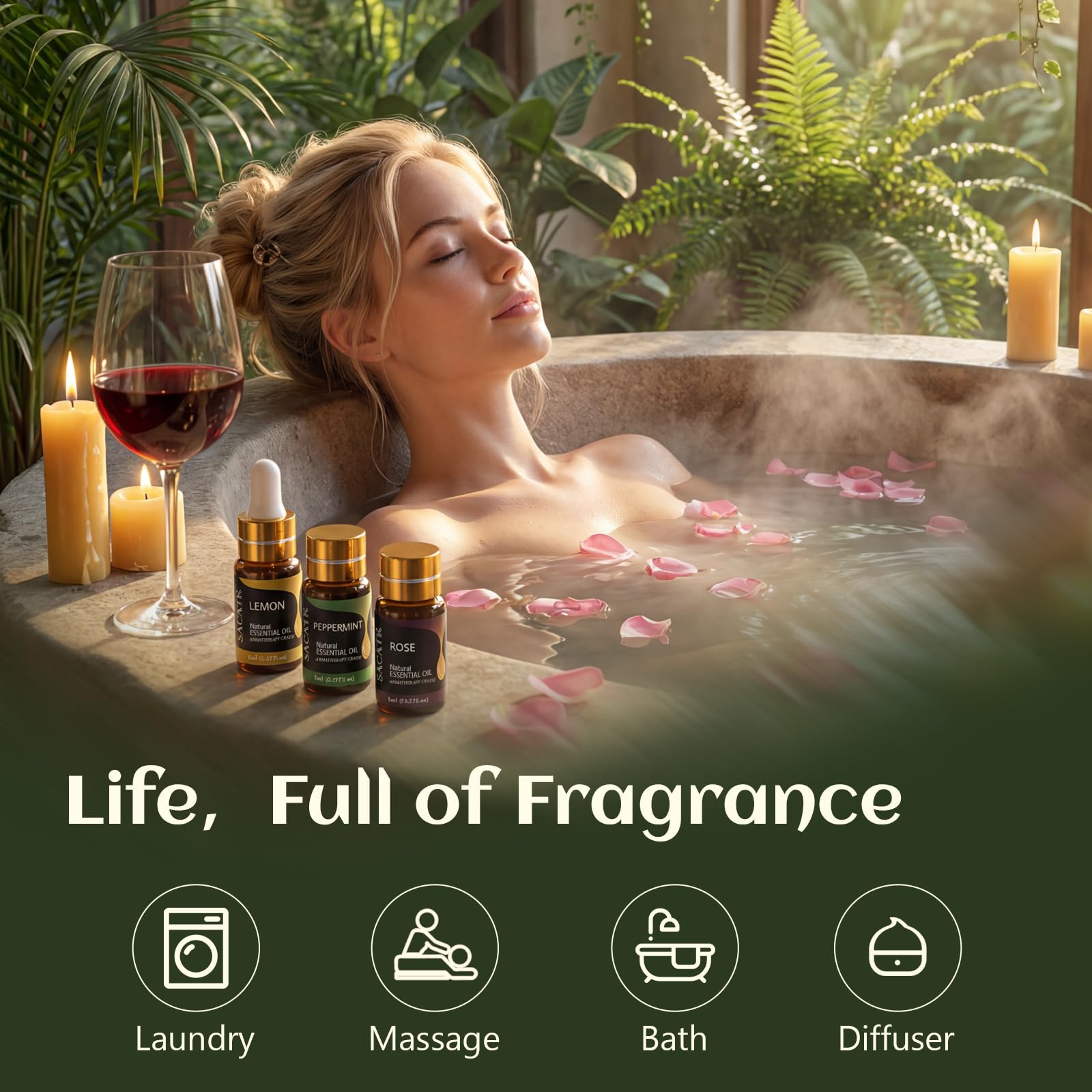 Sacatr santal bois essentiel 5ml, parfum chaleureux pour diffuseur et cosmétique maison.