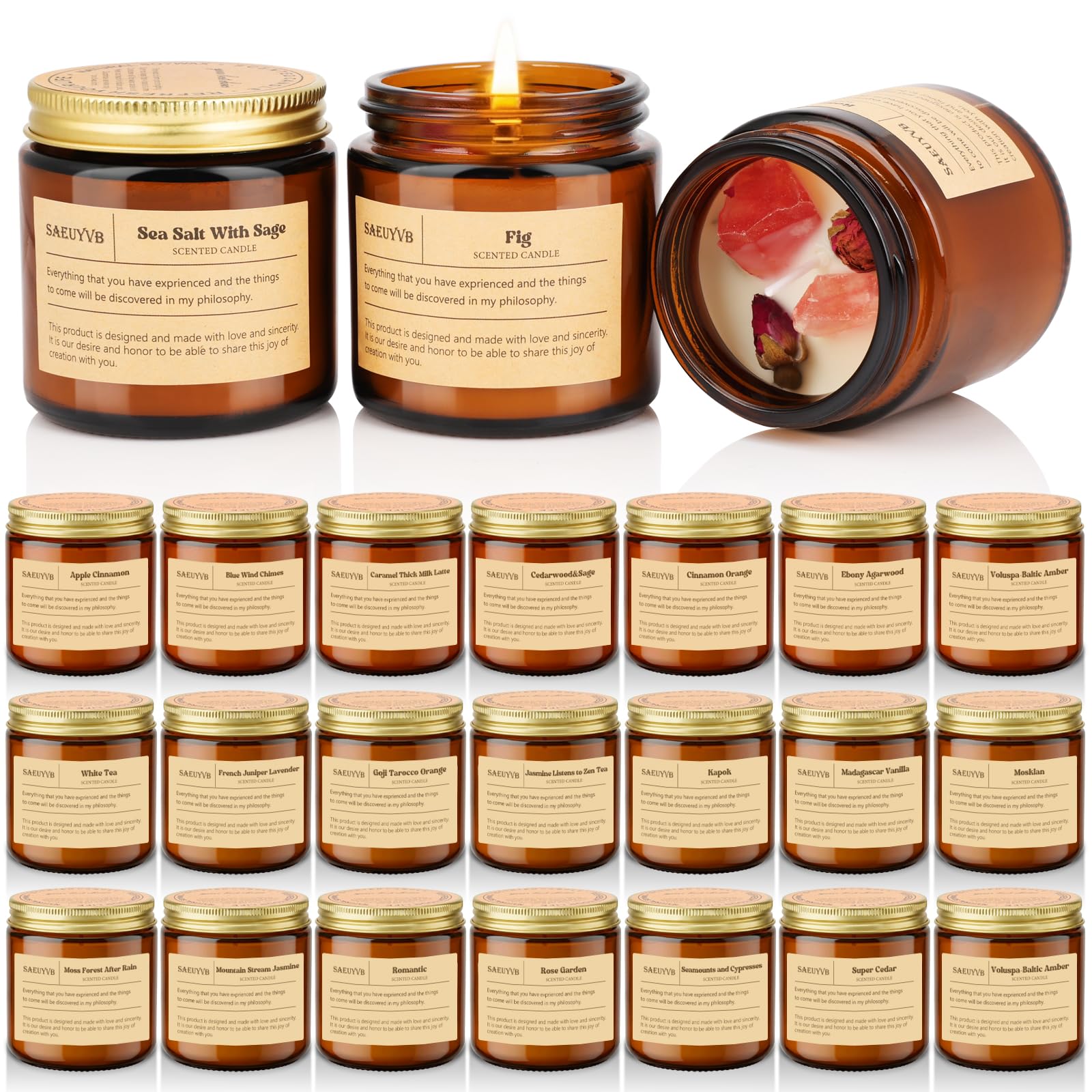 SAEUYVB ensemble de 24 bougies parfumées pour une ambiance apaisante et relaxante.