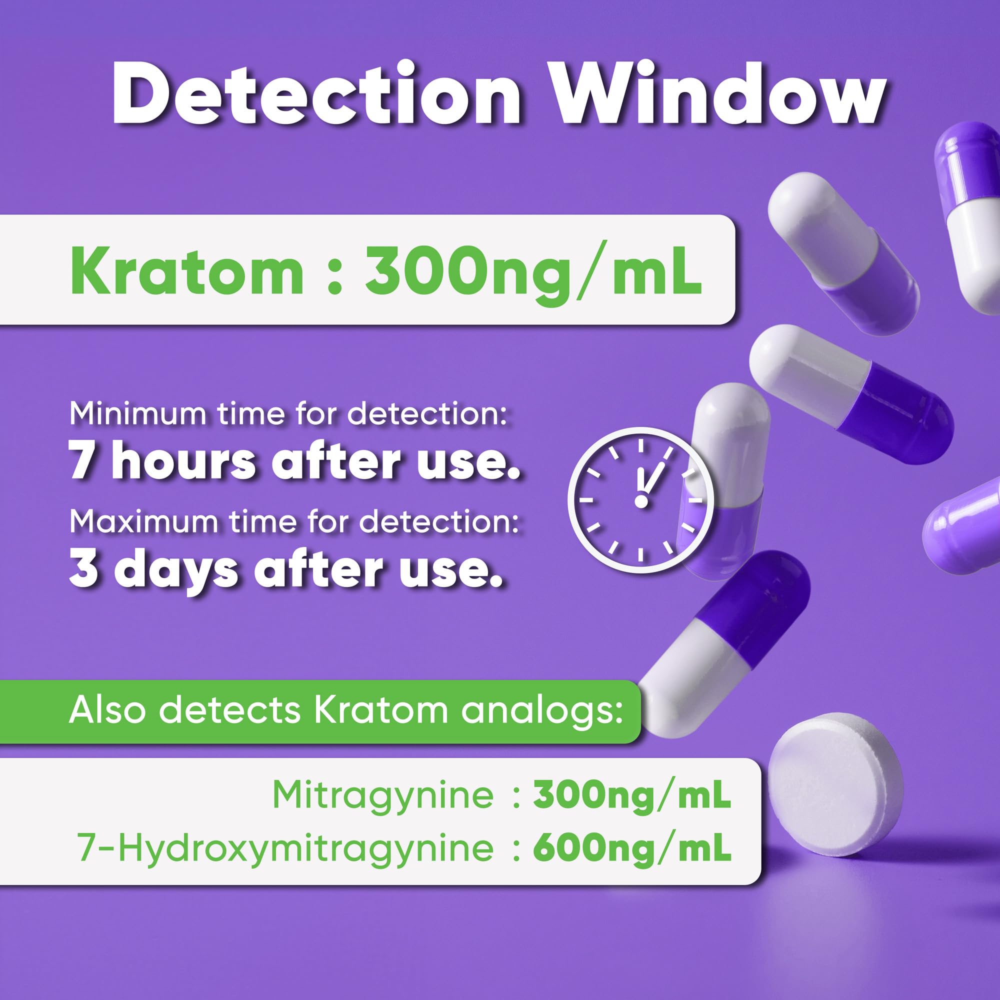SAFE LIFE Kratom Dip Card Kit, lignes C et T pour une interprétation simple des résultats.