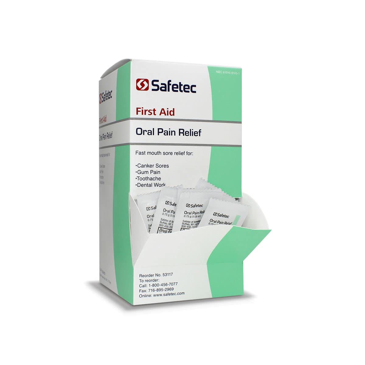 Safetec boite 144 paquets emballage extérieur, rangement pratique dans le kit de secours.