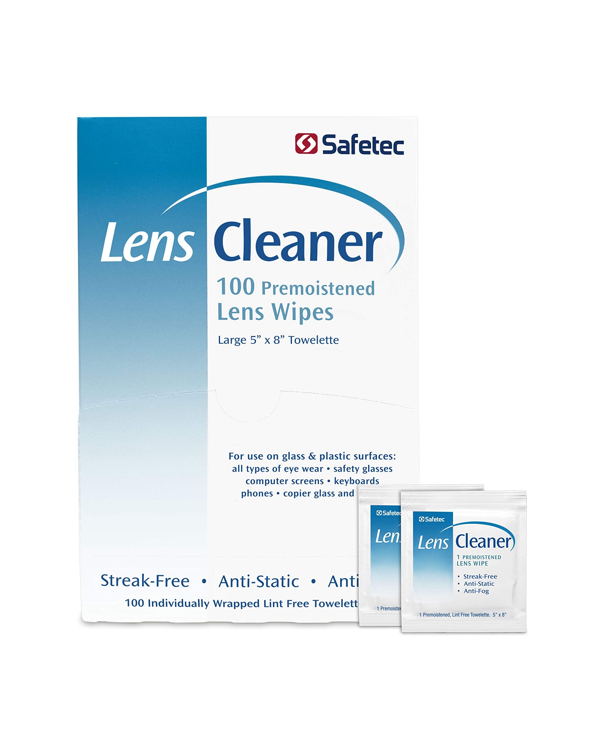 Safetec lingettes préhumidifiées pour lunettes—nettoie sans traces.