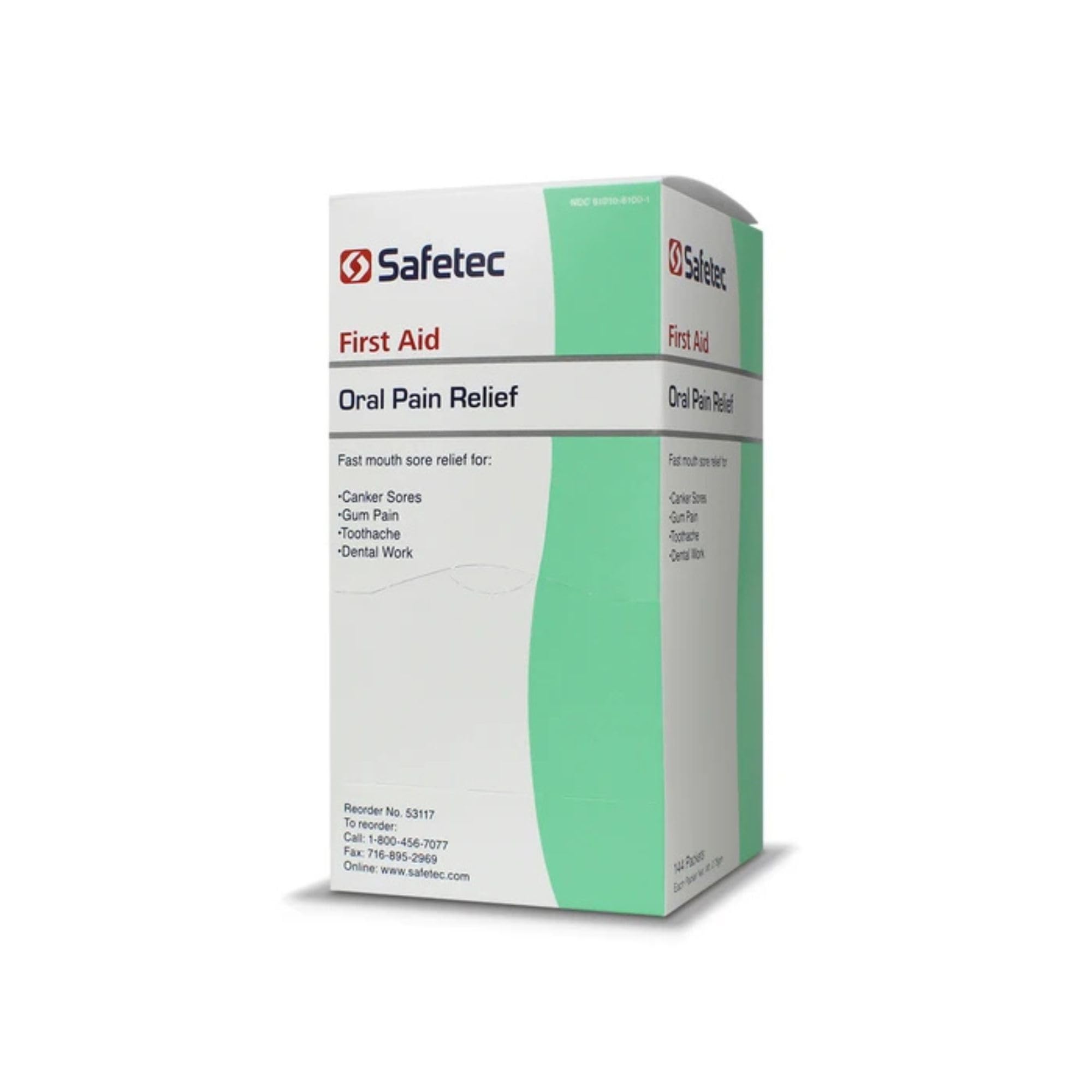 Safetec paquet 0,75 g proche d'une zone douloureuse pour un usage rapide