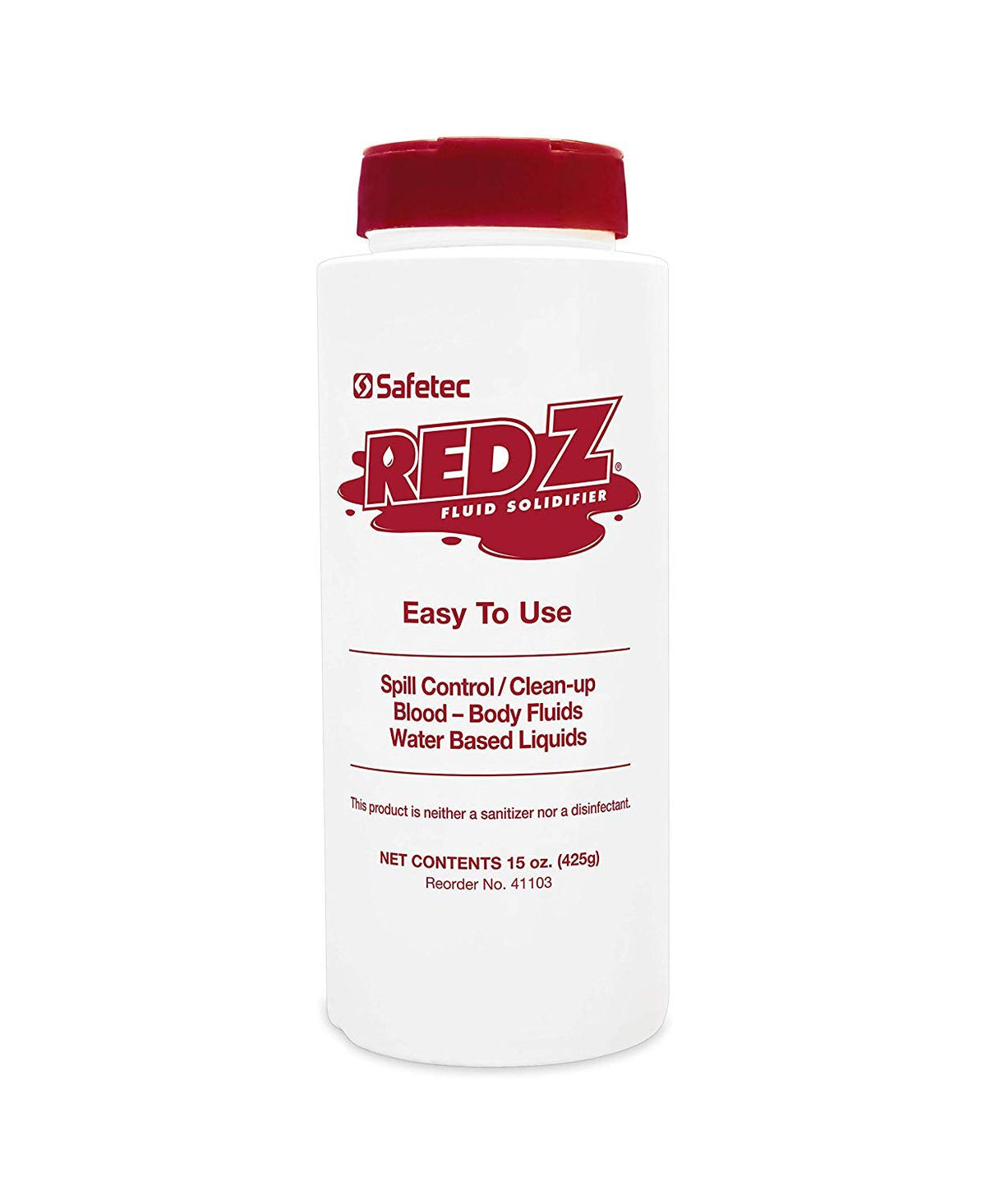 Safetec Red Z Solidifier dans la bouteille secouante, facilite le nettoyage sûr des déversements