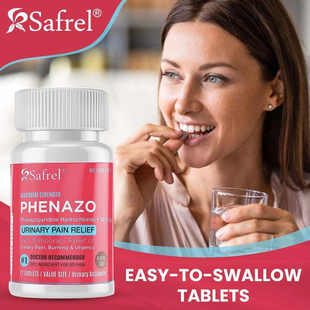 Safrel phénazopyridine HCl 99,5 mg — ingrédient actif pour le confort temporaire.
