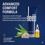 Sahir Deep Blue texture légère, utilisation quotidienne pour confort musculaire