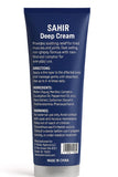 Application de SAHIR Deep Blue avec menthol et camphre pour sensation rafraîchissante.