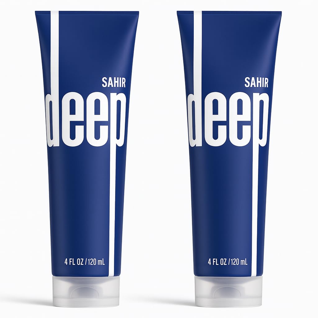 Crème SAHIR Deep Blue dans son tube de 4 oz pour muscles et articulations.