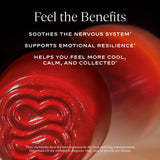 SAKARA Serene State – bonbons rouges qui évoquent détente et équilibre émotionnel.