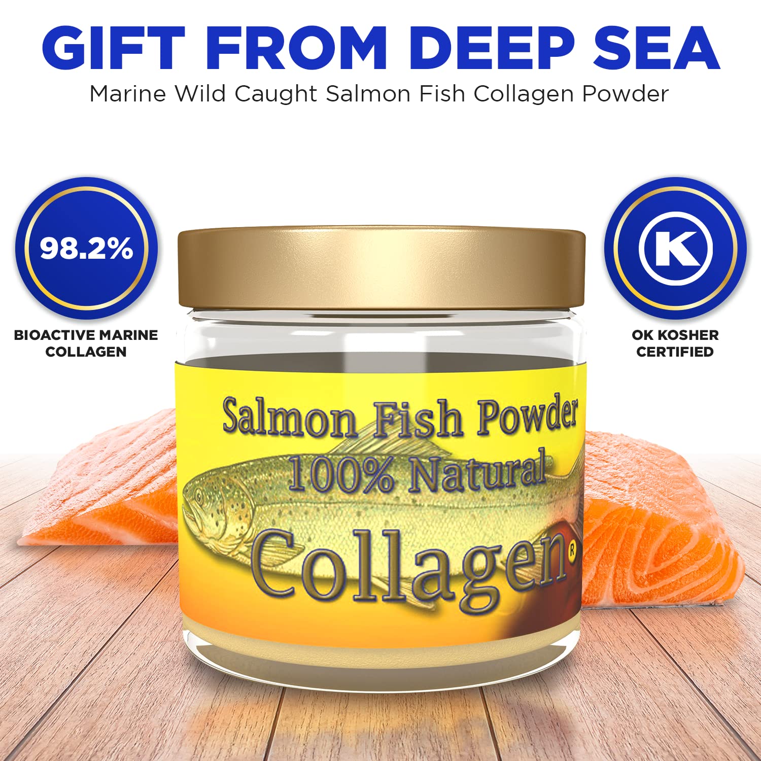 Salcoll Collagen—poudre sans arôme, idéal pour peau et cheveux.