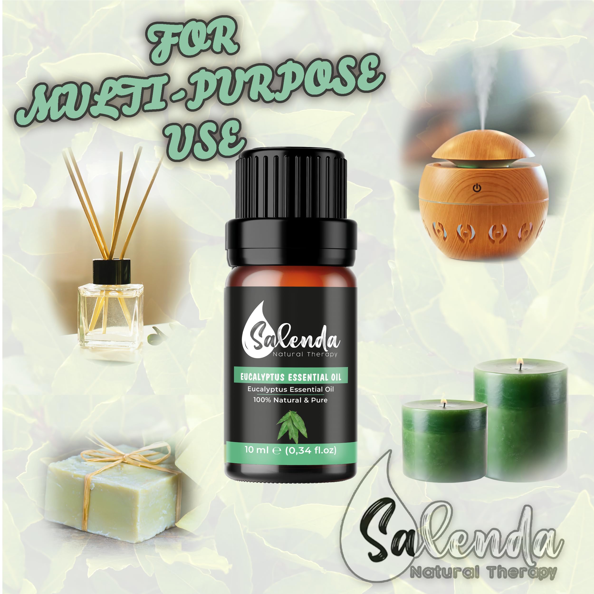 Salenda huile eucalyptus massage parfum frais pour mélanges corporels.