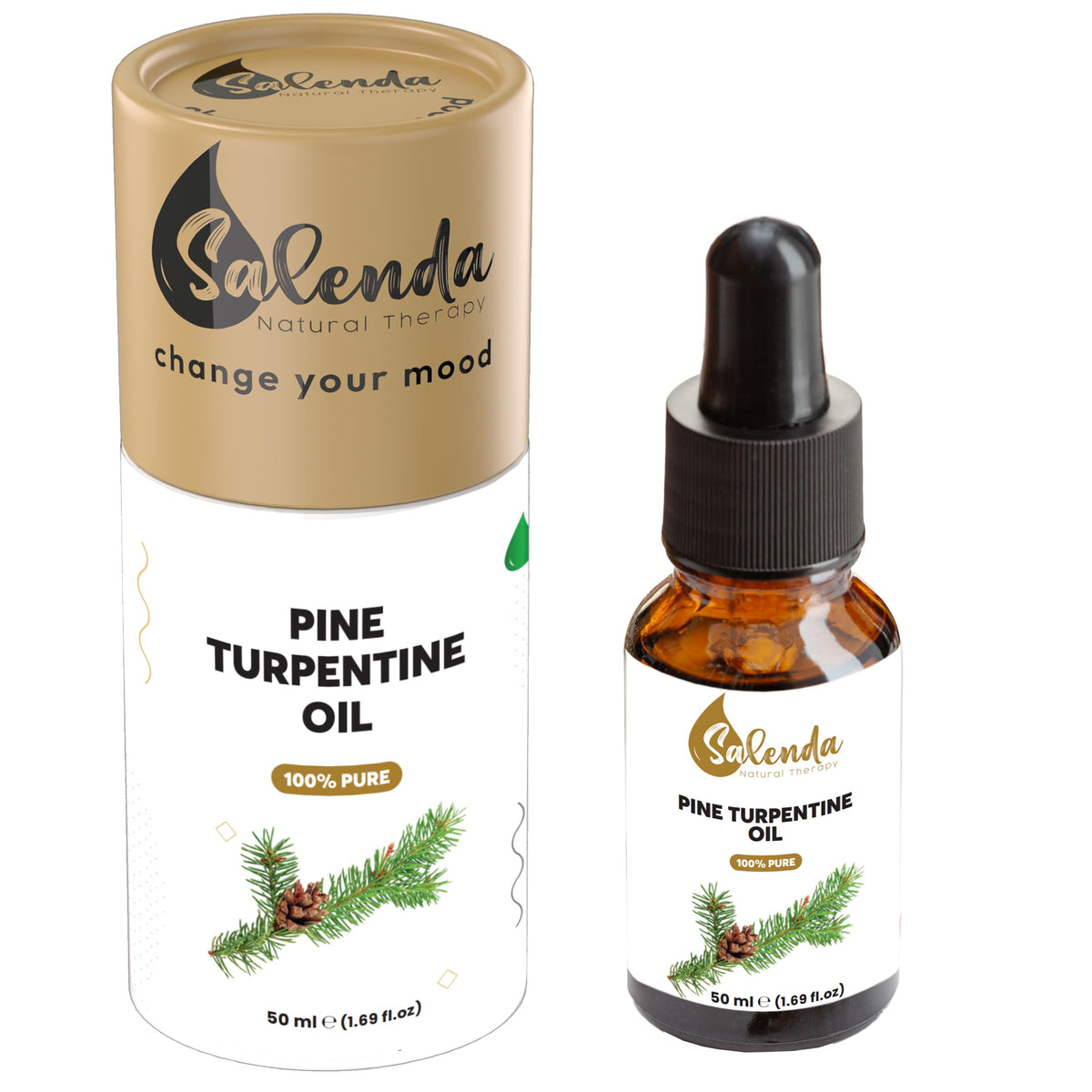 Salenda huile de térébenthine pin – bouteille prête pour aromathérapie naturelle.