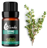 Salenda huile thym bouteille pure, diffusion naturelle et parfum herbacé.