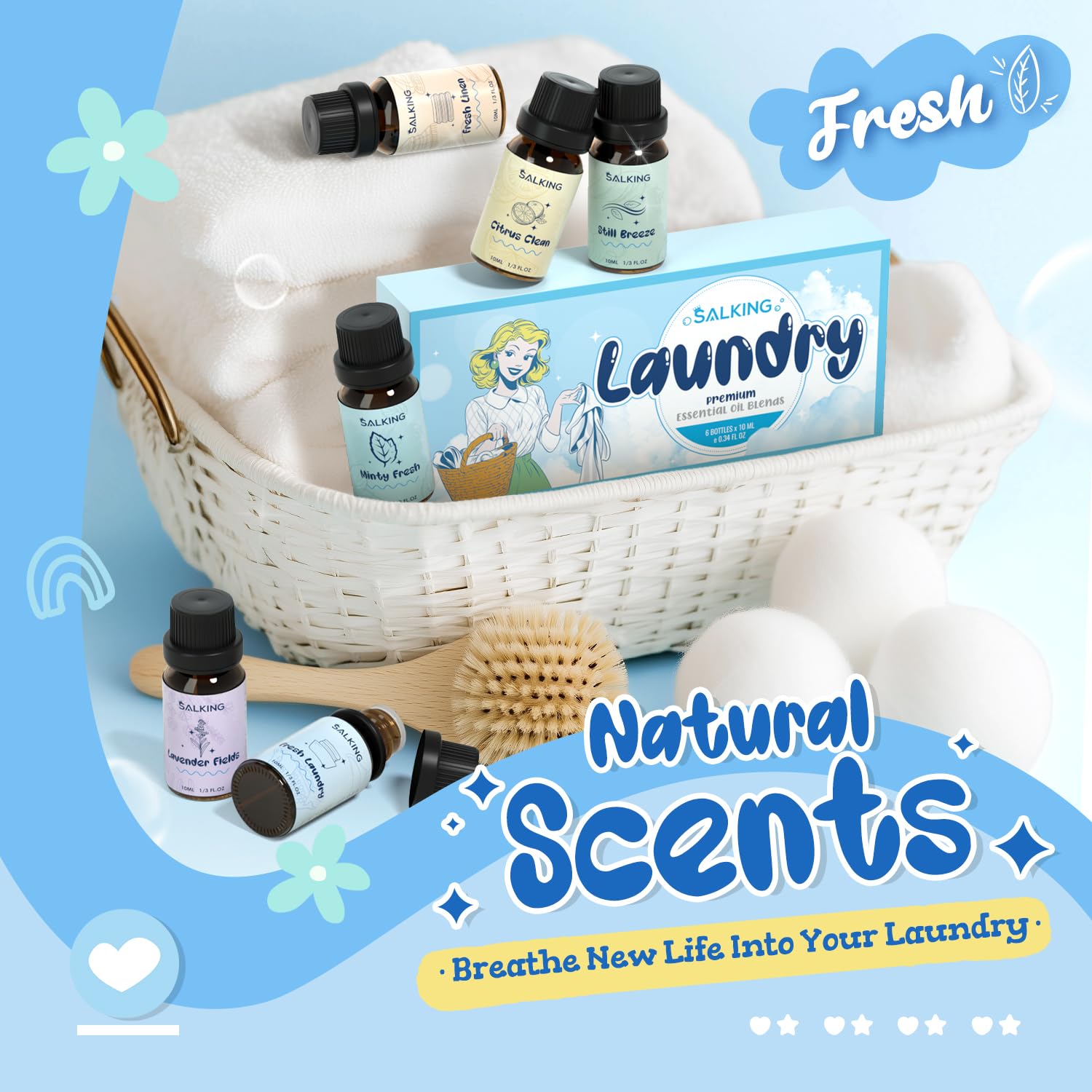 SALKIN parfum-lavage-citrus-frais : bouteille et parfum vivifiant pour linge
