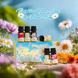 SALKING Coffret – ensemble de six huiles essentielles 10 ml, cadeau floral premium.