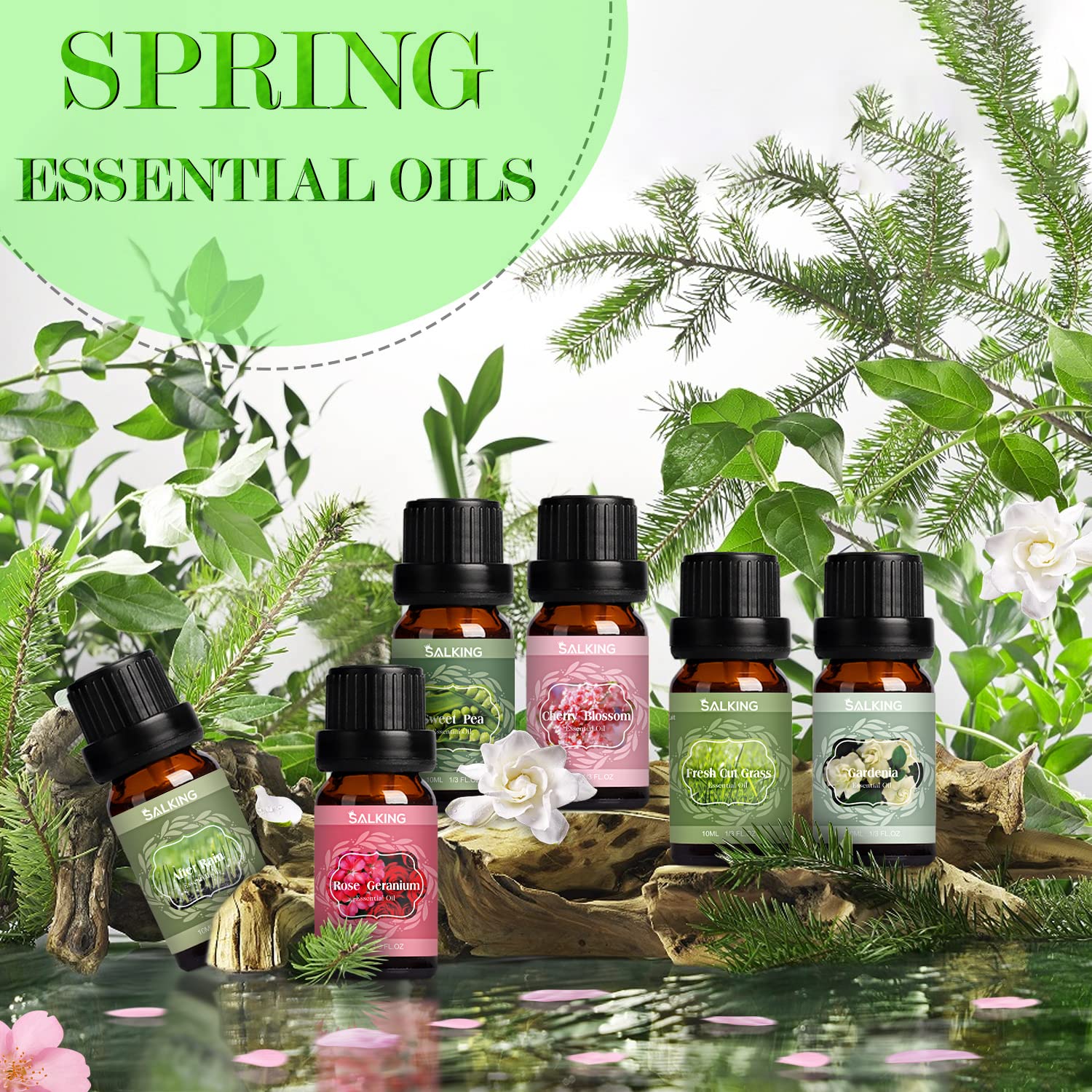 SALKING Coffret Printemps Herbe Fraîche: parfum vert revitalisant pour espaces intérieurs