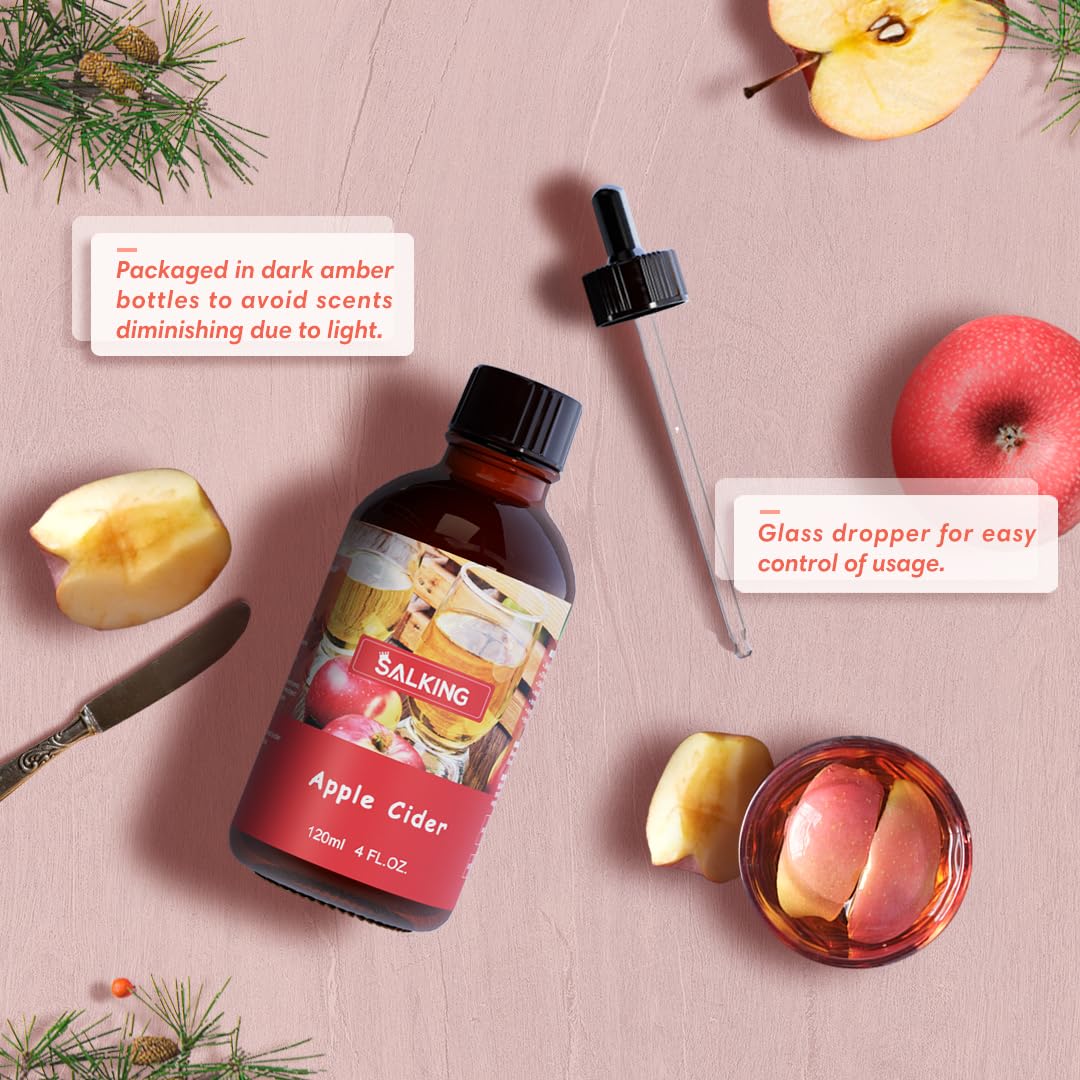 SALKING huile pomme cidre - parfum authentique pour bougies et savons faits maison.