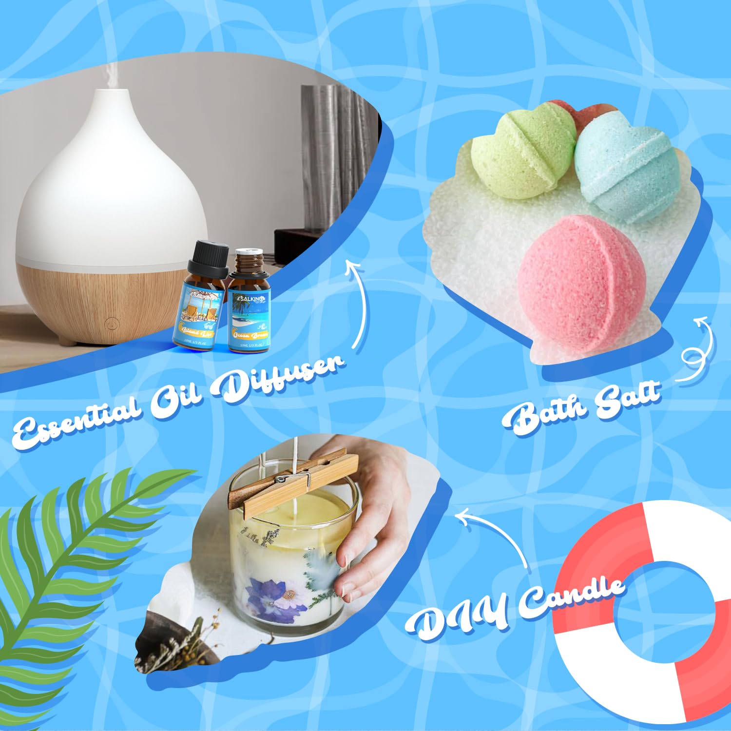 SALKING ensemble cadeau huiles parfumees – idée cadeau pour diffusion à la maison.