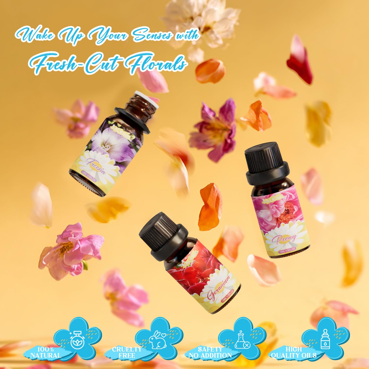 SALKING Géranium – flacon 10 ml, parfum frais pour rafraîchir l’intérieur.