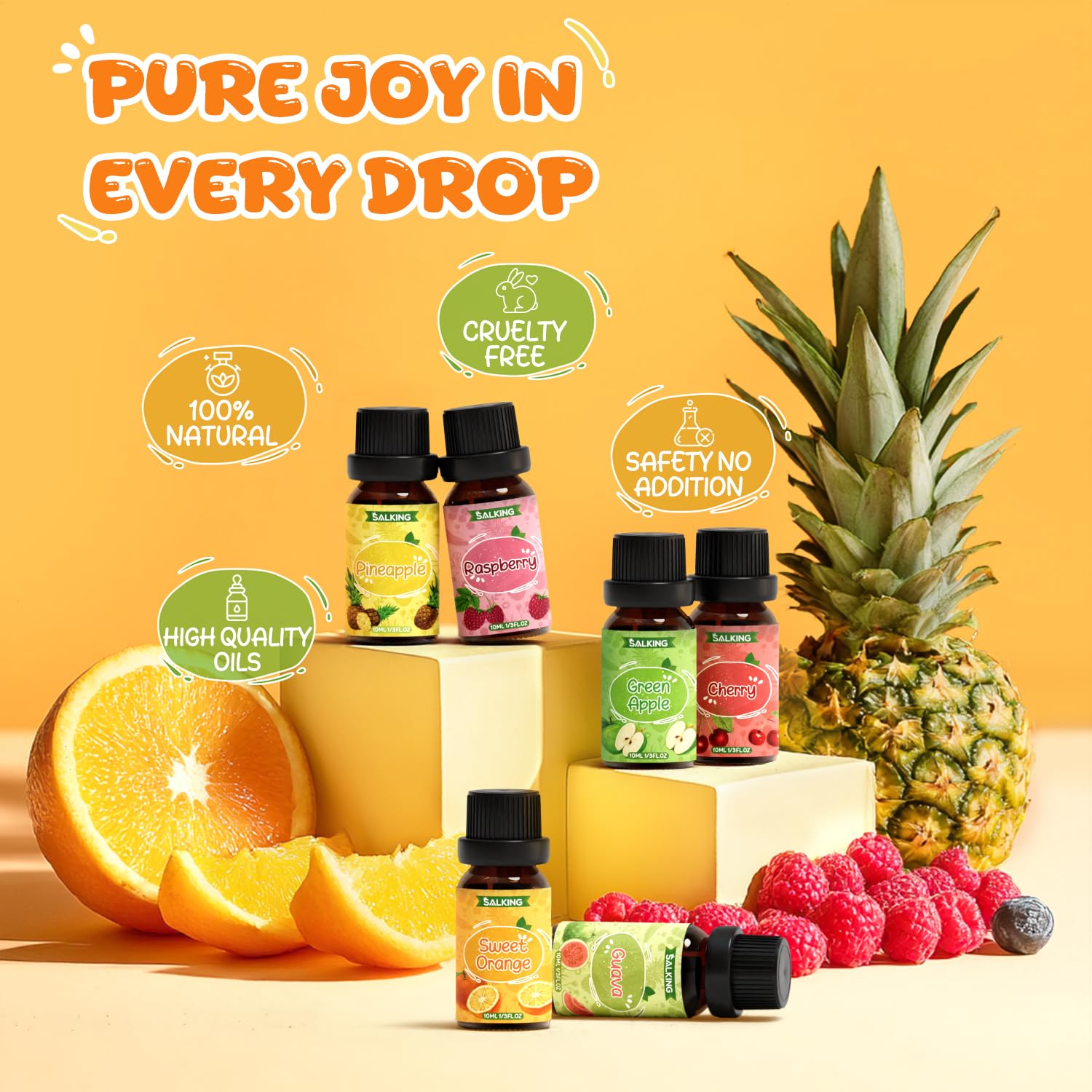 SALKING huile fruitée orange pour énergie et vitalité aromatique.