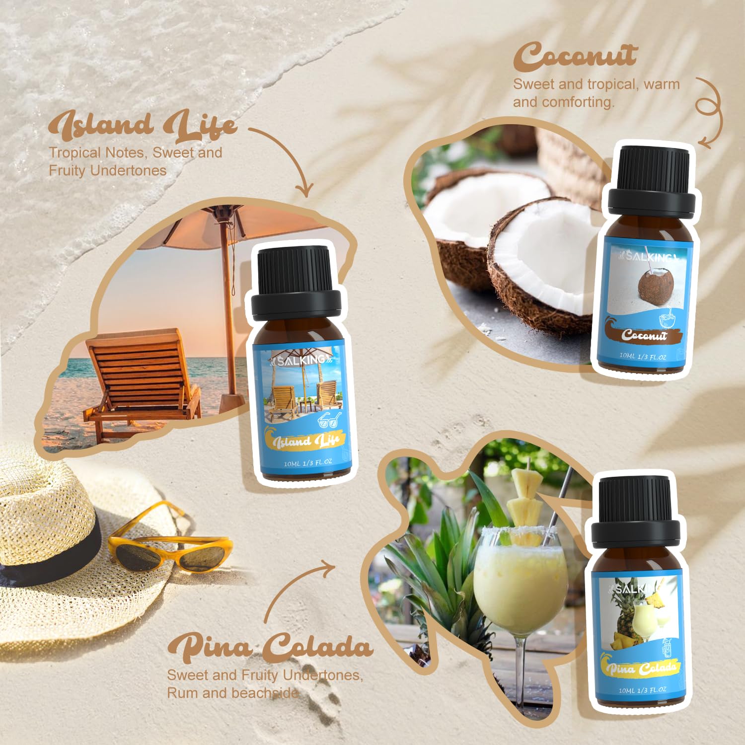 SALKING noix-de-coco en bouteille – note tropicale idéale pour diffuser.
