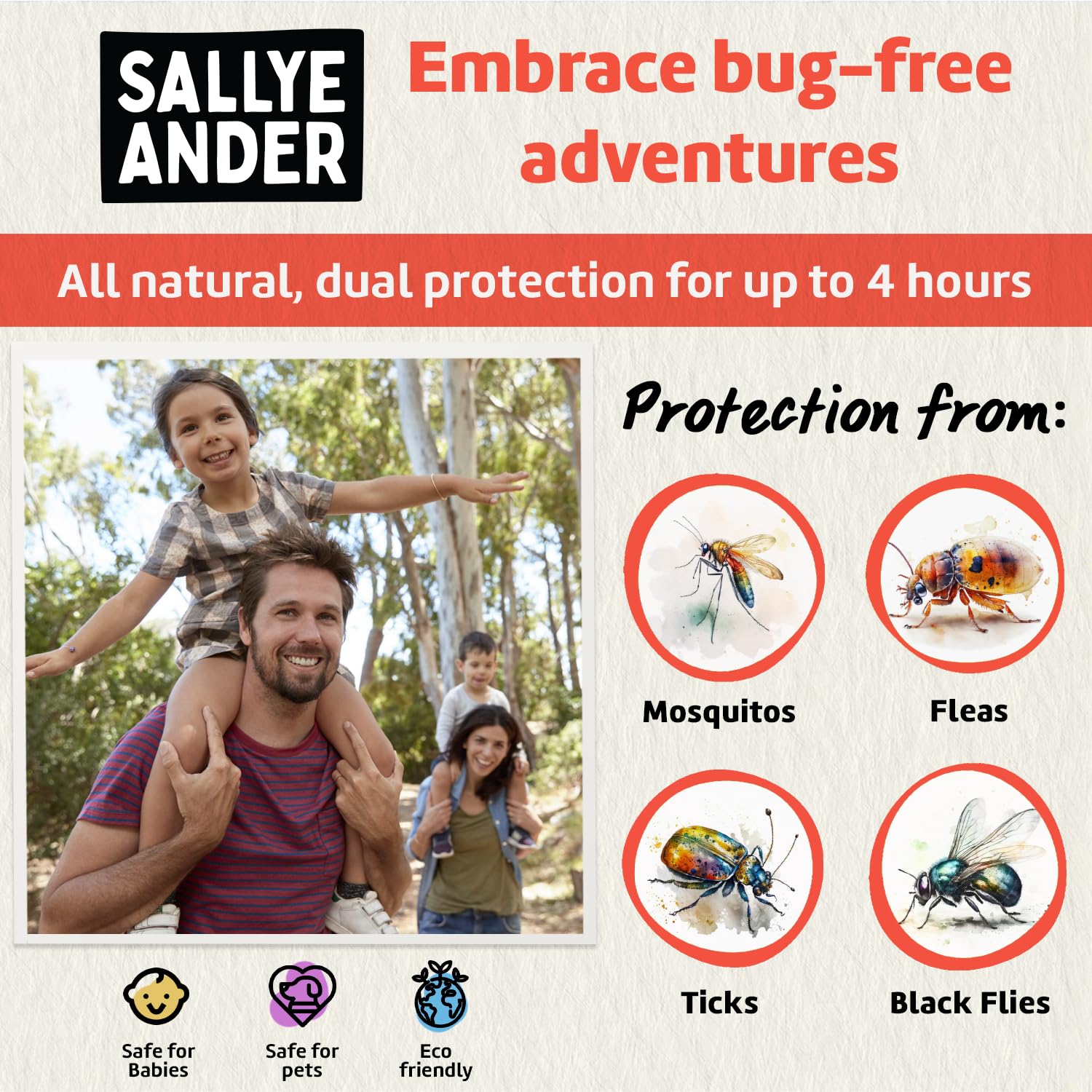 SALLYEANDER No Bite Me – Application facile, peut être utilisée partout sans tracas.