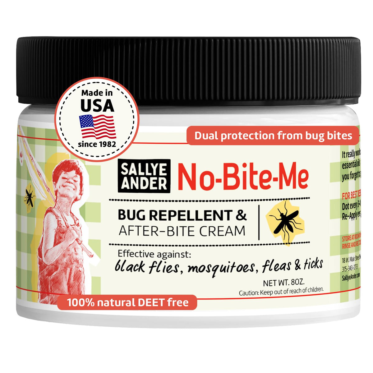 SALLYEANDER No Bite Me : boîte 8 oz, répulsif naturel pour toute la famille.
