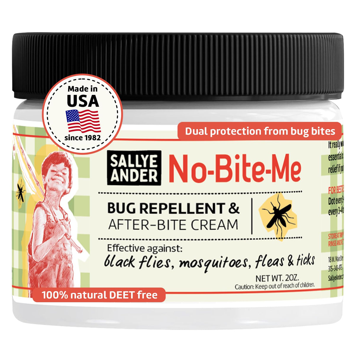 SALLYEANDER No Bite Me – Bouteille 2oz, répulsif naturel efficace contre moustiques.