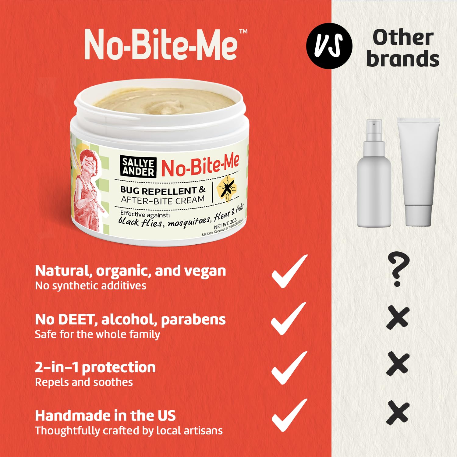 SALLYEANDER No Bite Me – Arôme menthe-lemongrass, parfum frais et naturel.