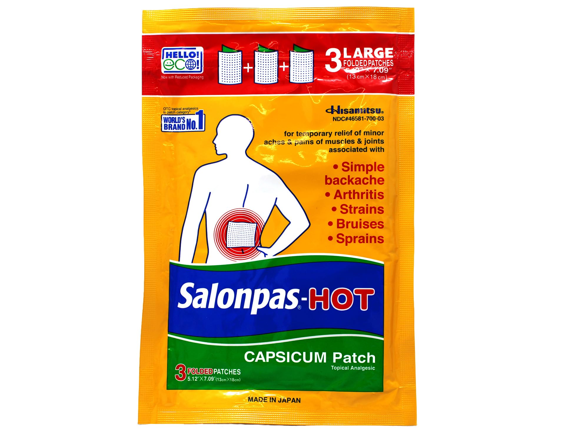 Patch Salonpas format pratique 13 × 18 cm