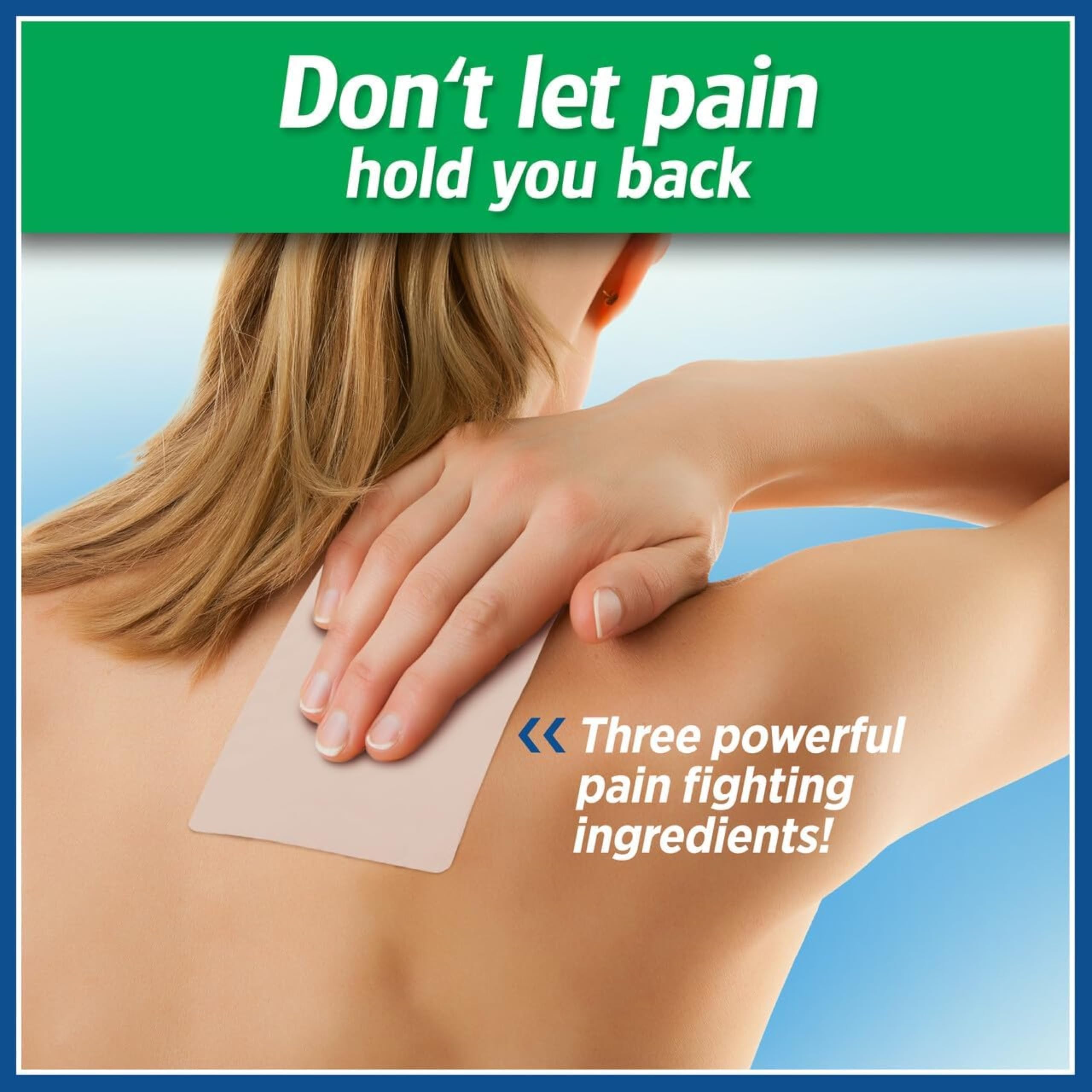 Patch Salonpas Grand appliqué sur peau avec couverture étendue