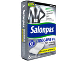 Salonpas Lidocaine: patch gel appliqué sur le dos pour relaxation ciblée.