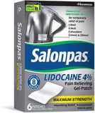 Salonpas lidocaïne patch-zone ciblée sur le dos ou articulation