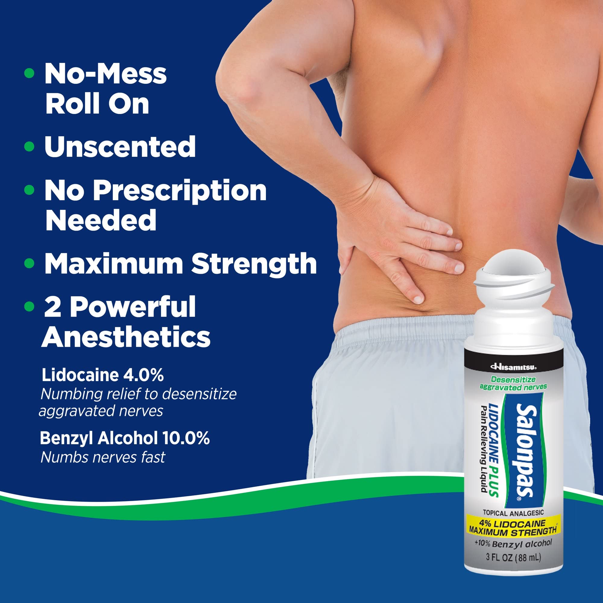 Salonpas Lidocaïne Plus – pack de trois pour une utilisation à domicile.