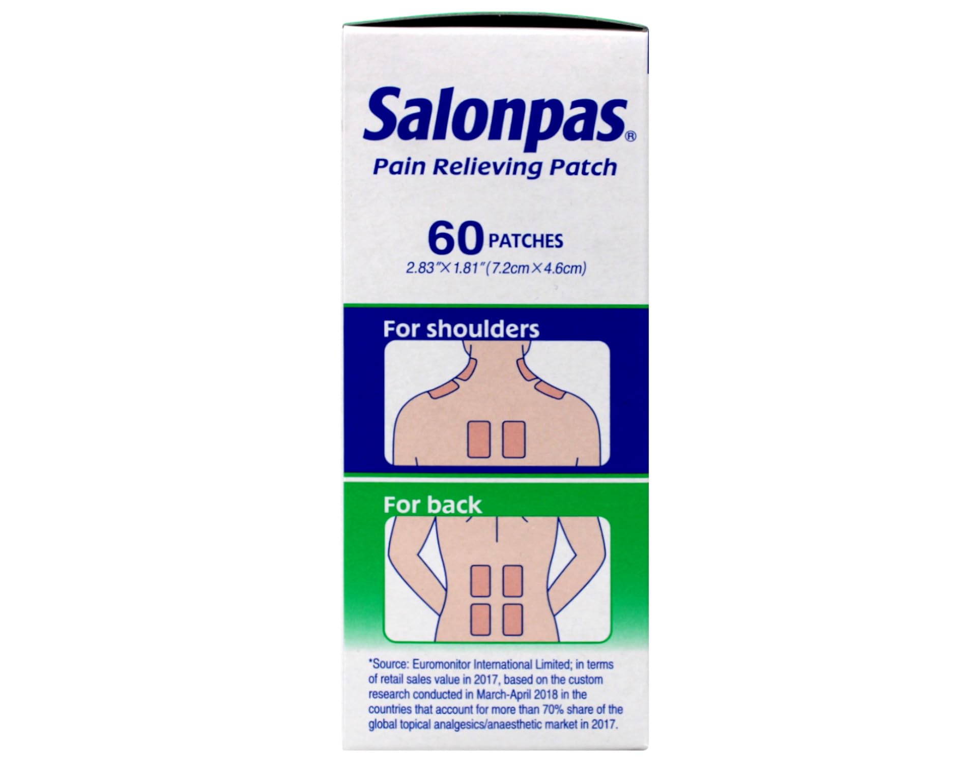 Pack Salonpas de 60 patchs: pratique et prêt a l'emploi.