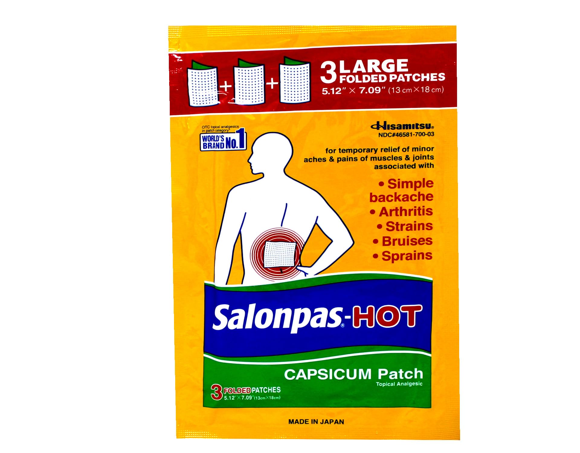 Salonpas patch capsaïcine application sur la zone ciblée pour soulager.