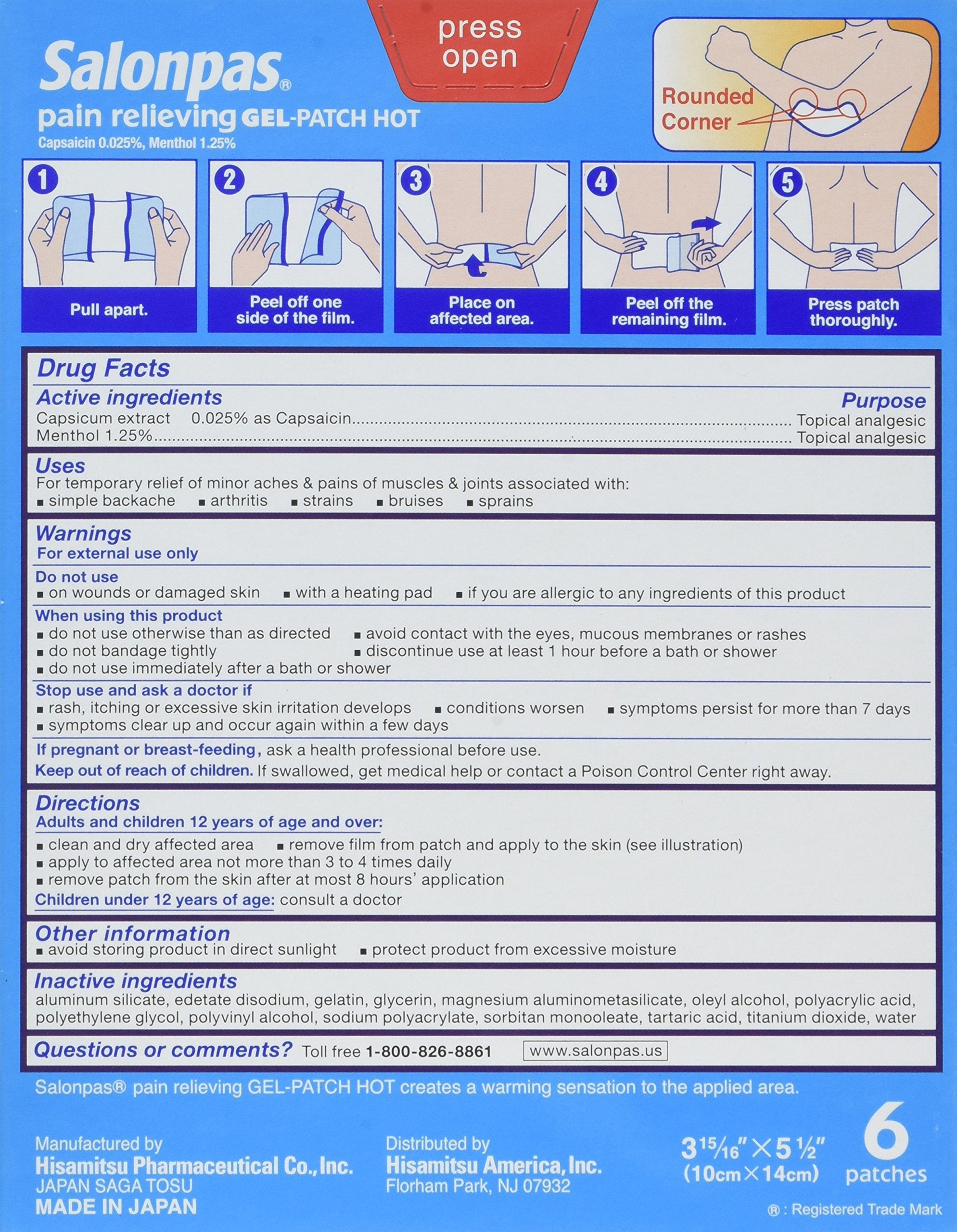 Salonpas patch chaud sur peau montrant l’adhérence et la chaleur